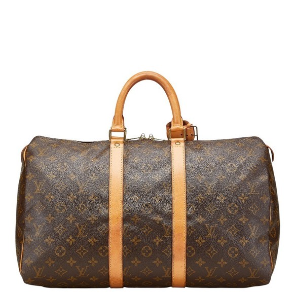 Louis Vuitton Leather Keepall Monogram Brown Travel Bag Boston - Picture 1 of 8